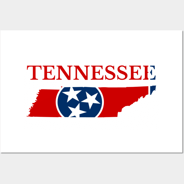 Tennessee Flag Map Wall Art by maro_00